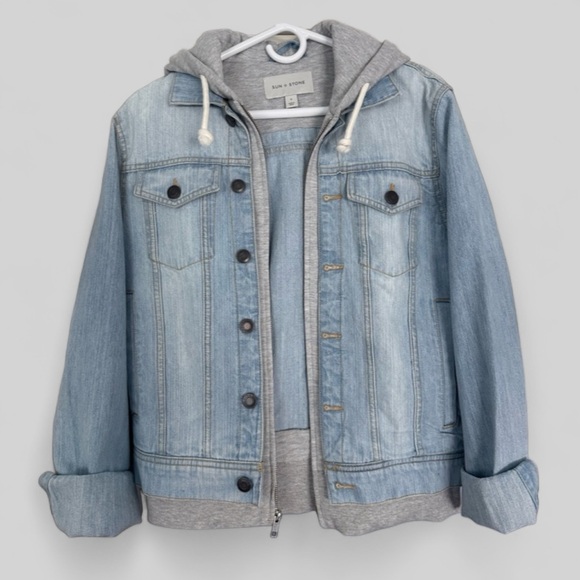 Sun + Stone Jean Phoenix Trucker Denim Jacket - Picture 1 of 7